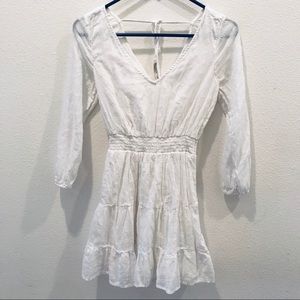 Hollister long sleeve white floral print dress